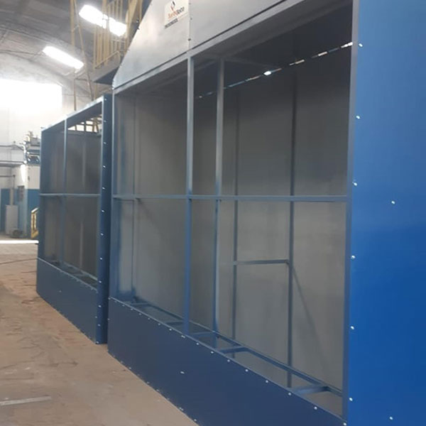 Cabine de Pintura: Sistema de Exaustão e Filtragem Modular.